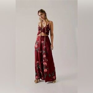 Free People x Anna Sui Poppy embroidered set size 6 NWT